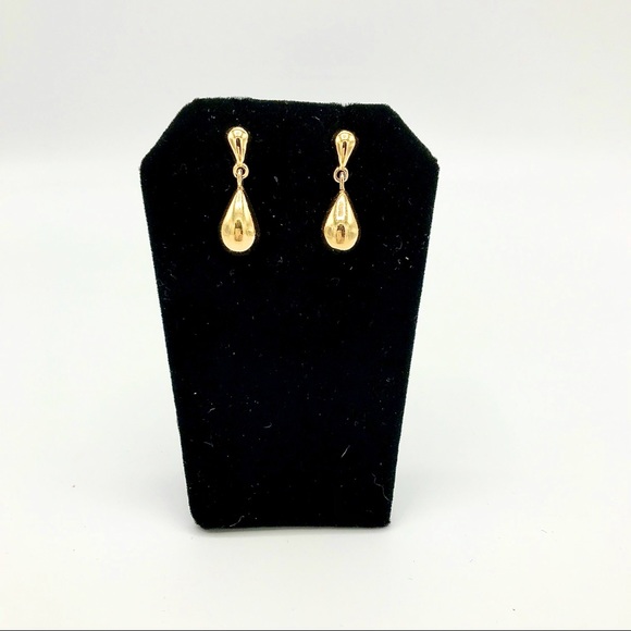 Monet Jewelry - Vintage 90s Monet Teardrop Drop Earrings Gold tone